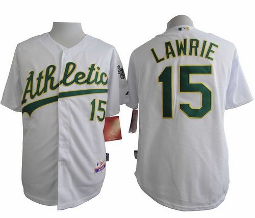 Athletics #15 Brett Lawrie White Cool Base Stitched Jersey - Zenithce