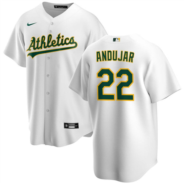 Oakland Athletics #22 Miguel Andujar White Cool Base Stitched Jersey - Zenithce