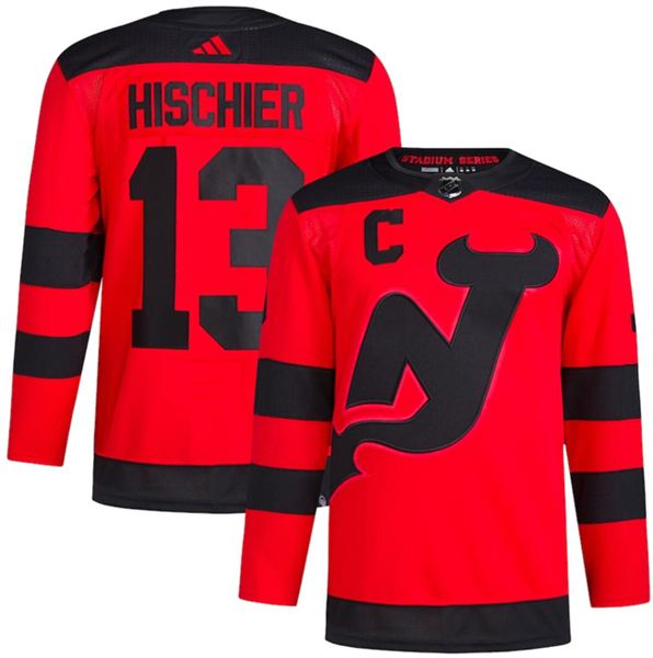 New Jersey Devils #13 Nico Hischier Red 2023-2024 Stadium Series Stitched Jersey - Zenithce