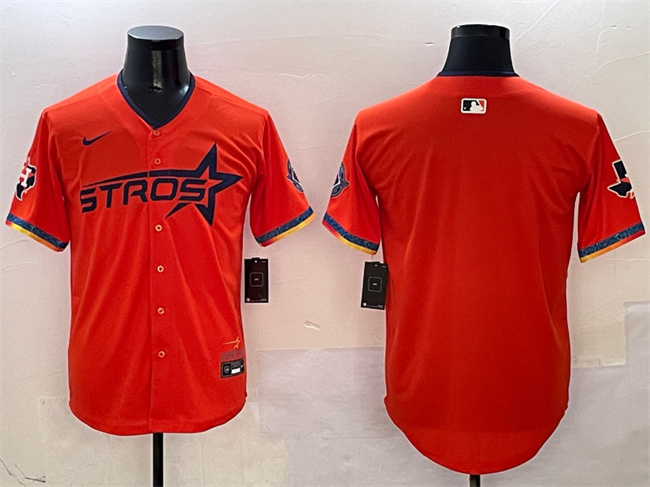 Houston Astros Blank Orange 2025 City Connect With Texas Patch Limited Stitched Jersey - Zenithce