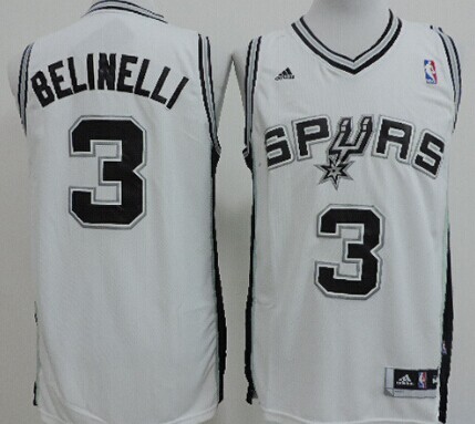 San Antonio Spurs #3 Marco Belinelli Revolution 30 Swingman White Jersey - Zenithce