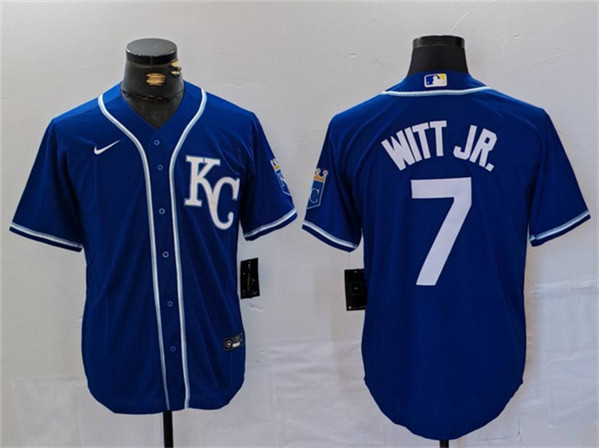 Kansas City Royals #7 Bobby Witt Jr. Royal Cool Base Stitched Jersey - Zenithce