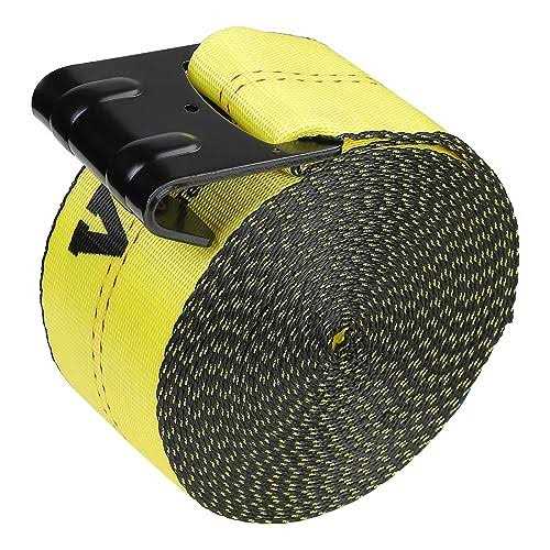 VEVOR Truck Straps 4 inchx30′ Winch Straps with a Flat Hook Flatbed Tie Downs 15400lbs Load Capacity Flatbed Strap Cargo Control for Flatbeds - Zenithce