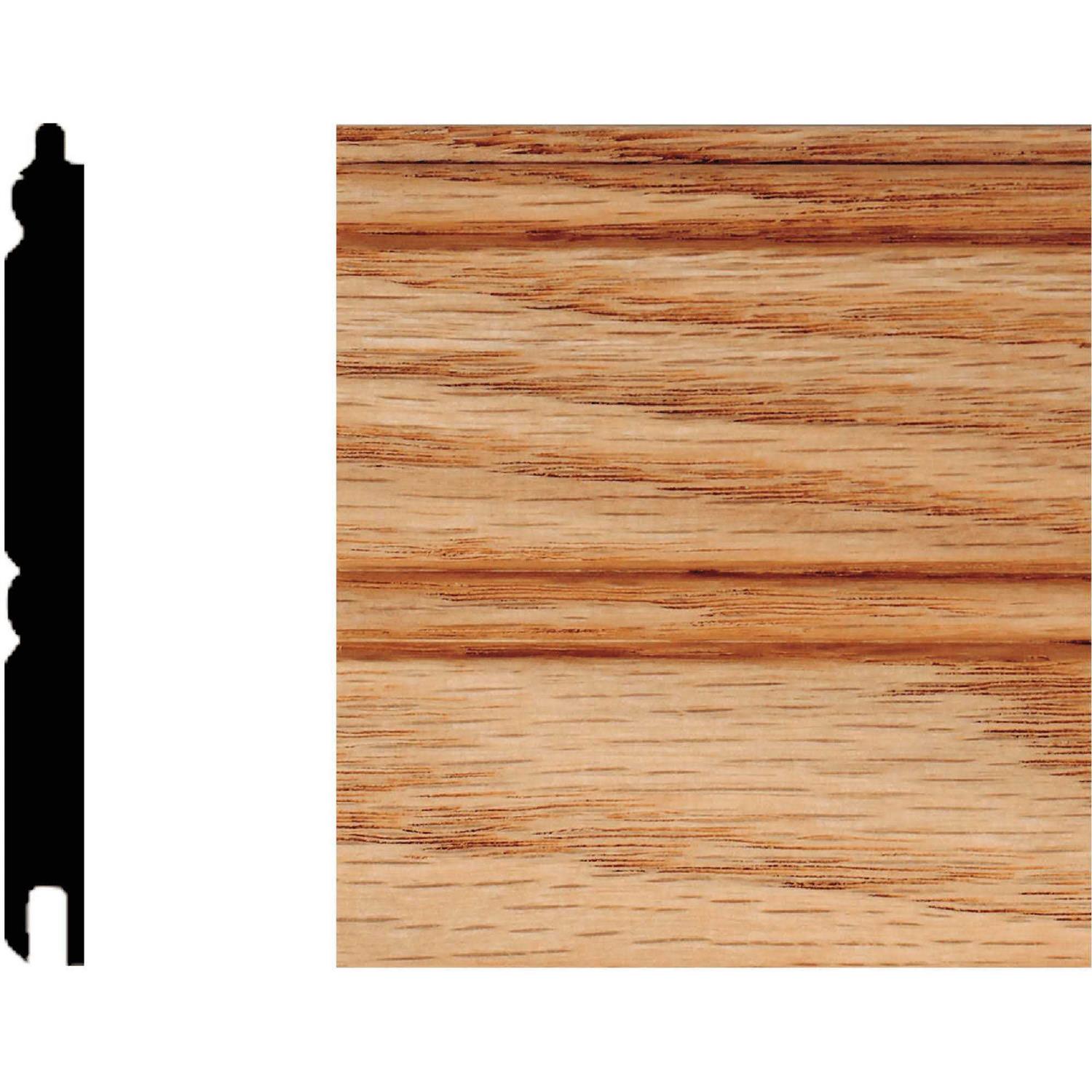 House of Fara 5/16 In. W. x 3-1/8 In. H. x 32 In. L. Unfinished Solid Red Oak Wainscot - Zenithce