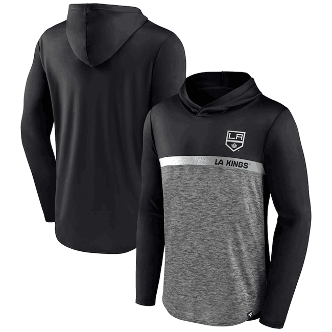Los Angeles Kings Black Podium Defender Pullover Hoodie - Zenithce