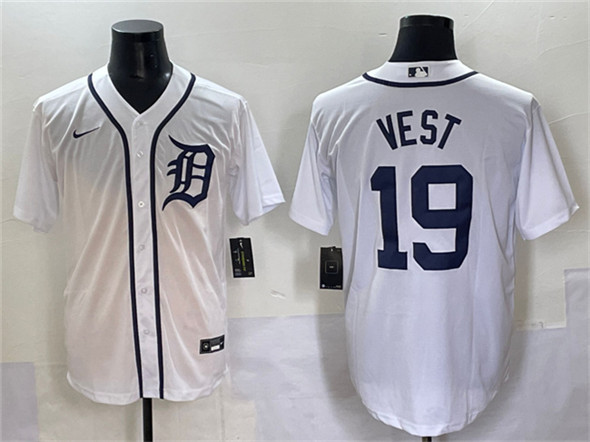 Detroit Tigers #19 Will Vest White Cool Base Stitched Jersey - Zenithce