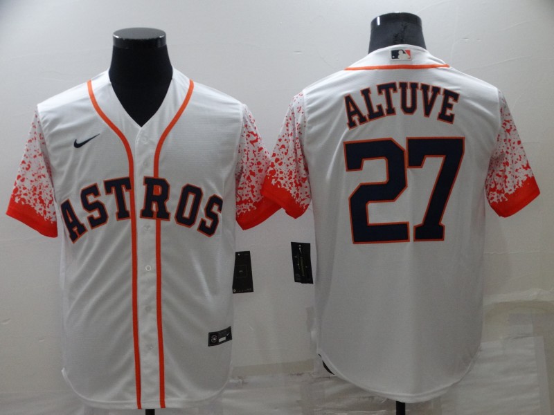 Houston Astros #27 Jose Altuve White City Connect Cool Base Stitched Baseball Jersey - Zenithce