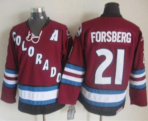 Avalanche #21 Peter Forsberg Red CCM Throwback Stitched Jersey - Zenithce