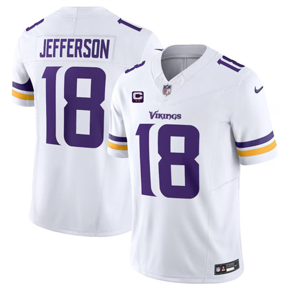 Minnesota Vikings #18 Justin Jefferson White 2024 F.U.S.E. With 2-Star C Patch Vapor Limited Stitched Jersey - Zenithce