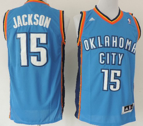 Oklahoma City Thunder #15 Reggie Jackson Revolution 30 Swingman Blue Jersey - Zenithce