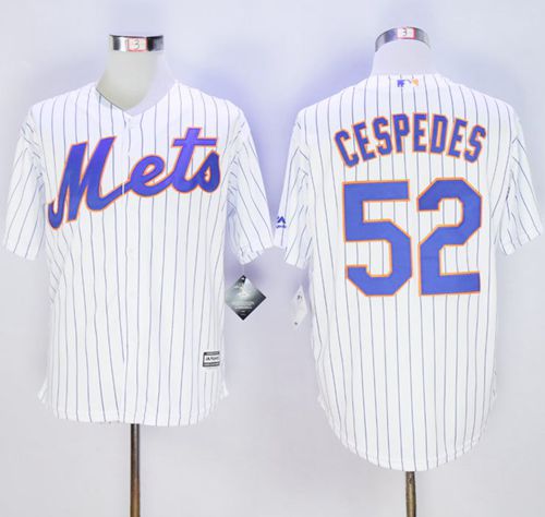 Mets #52 Yoenis Cespedes White(Blue Strip) New Cool Base Stitched Jersey - Zenithce