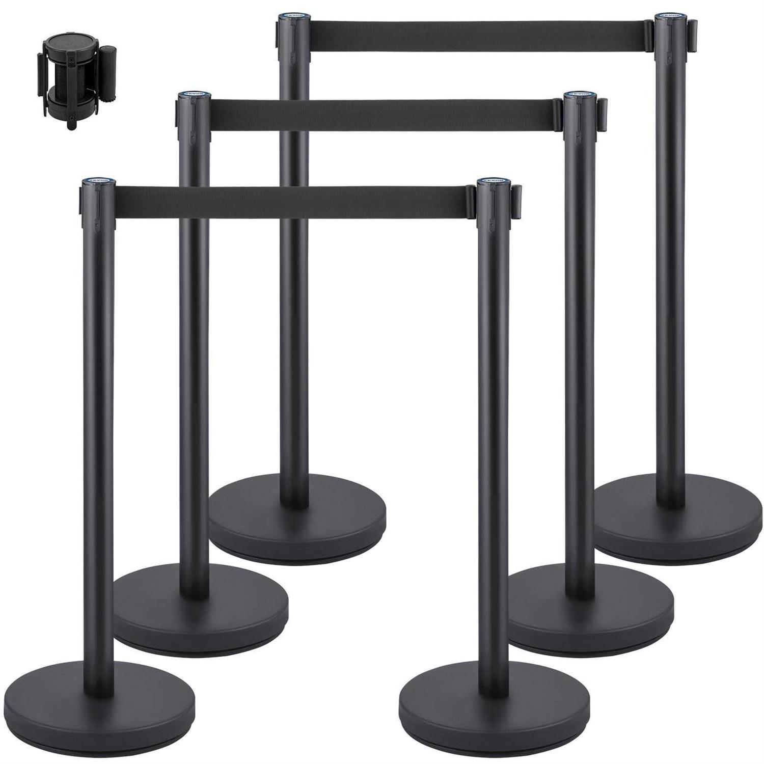 VEVOR Crowd Control Stanchion Set, Stanchion Set with 6.6 ft/2 m - Zenithce