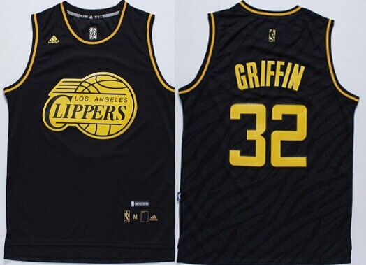 Los Angeles Clippers #32 Blake Griffin Revolution 30 Swingman 2014 Black With Gold Jersey - Zenithce