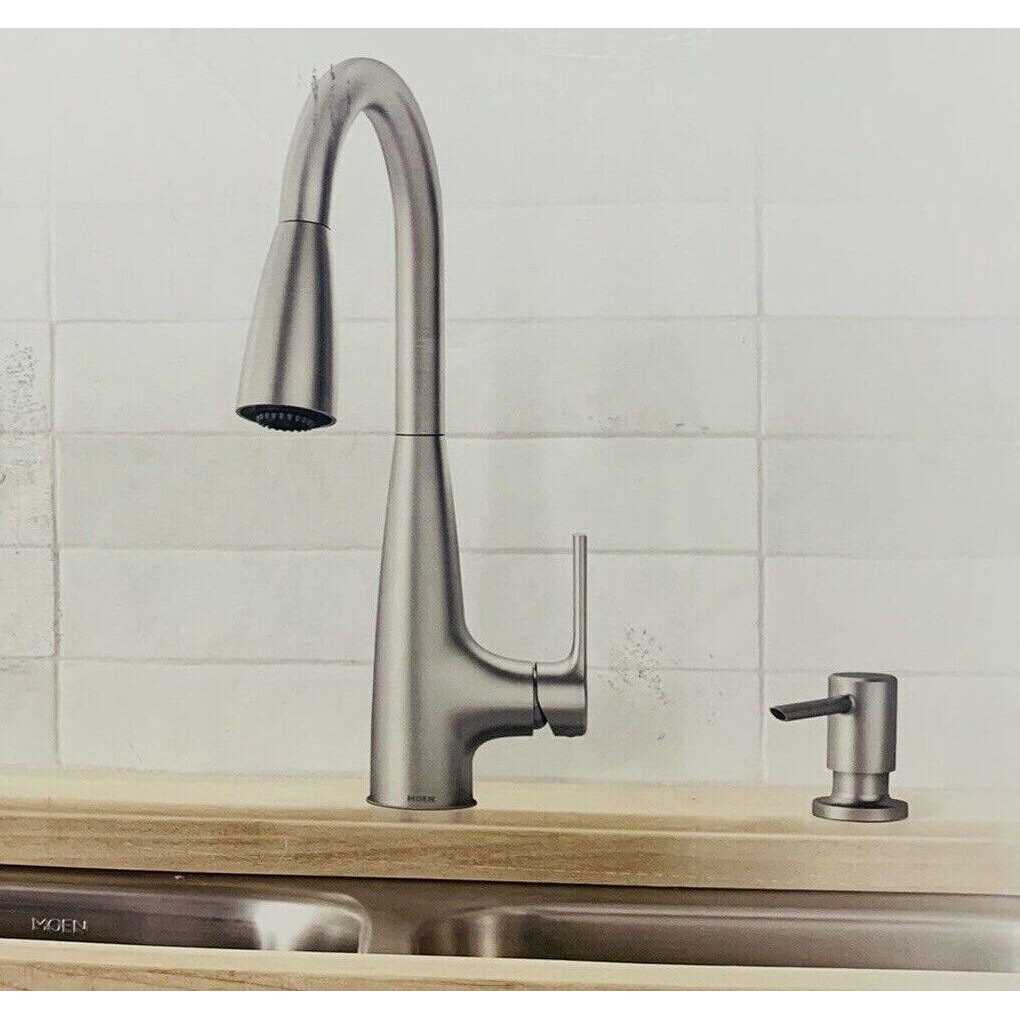 Moen 87233EWBL Adler MotionSense Wave Single Handle Pulldown Kitchen Faucet with Power Clean Technology Finish - Zenithce