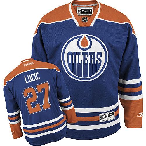 Oilers #27 Milan Lucic Light Blue Home Stitched Jersey - Zenithce