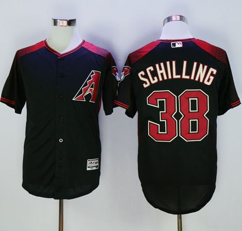 Diamondbacks #38 Curt Schilling Black Brick New Cool Base Stitched Jersey - Zenithce