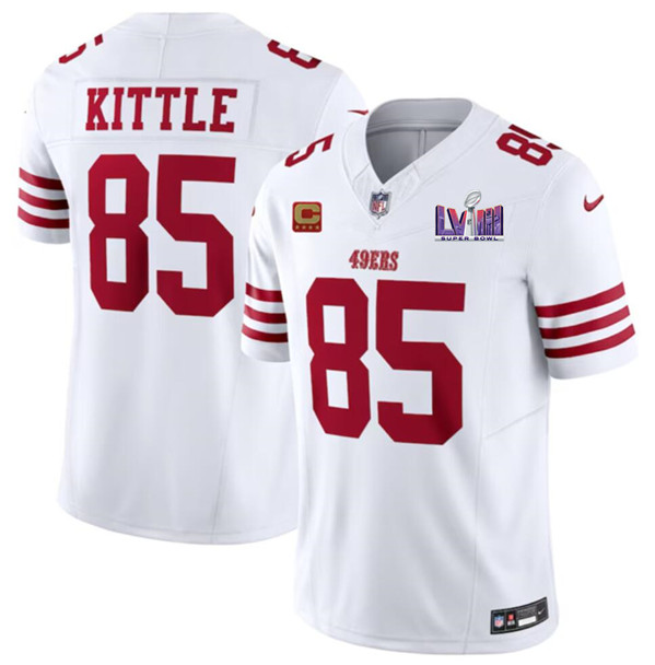 San Francisco 49ers #85 George Kittle White 2023 F.U.S.E. With 4-Star C Ptach And NFC West Champions Patch Stitched Jersey - Zenithce