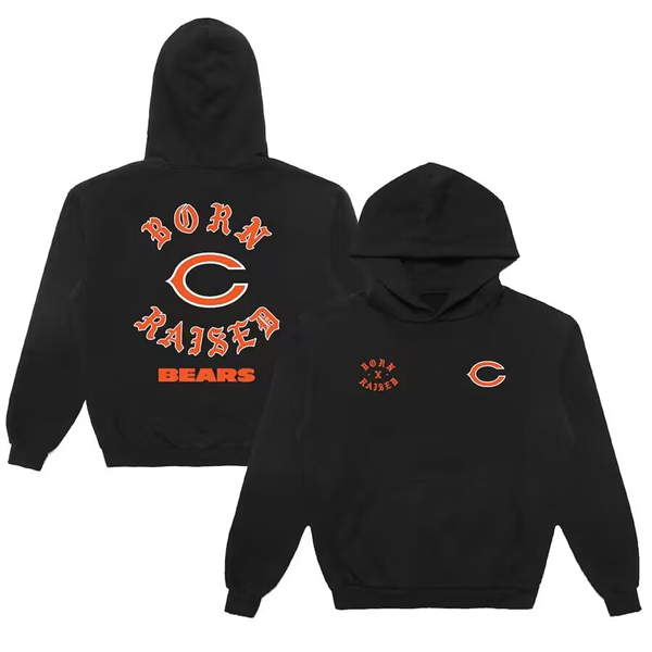 Chicago Bears Born X Raised Black Pullover Hoodie - Zenithce
