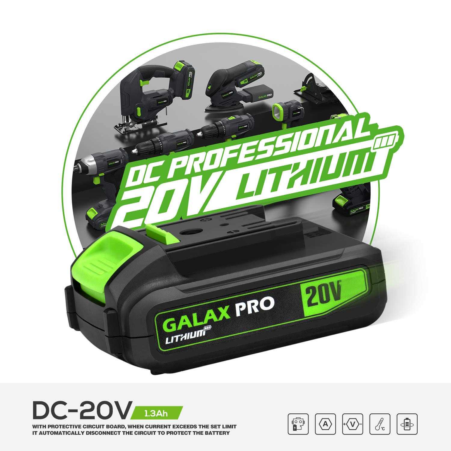 GALAX PRO 20V Max Li-Ion Battery Charger 20V 2-3 Hours Quick Battery Charger for GALAX PRO Cordless Power Tools - Zenithce
