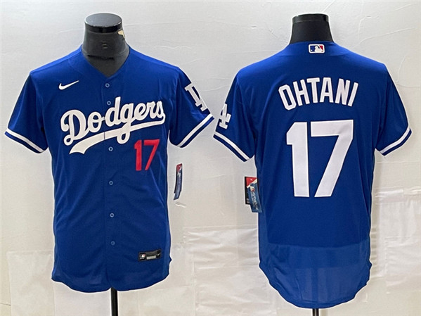 Los Angeles Dodgers #17 Shohei Ohtani Blue Flex Base Stitched Jersey - Zenithce