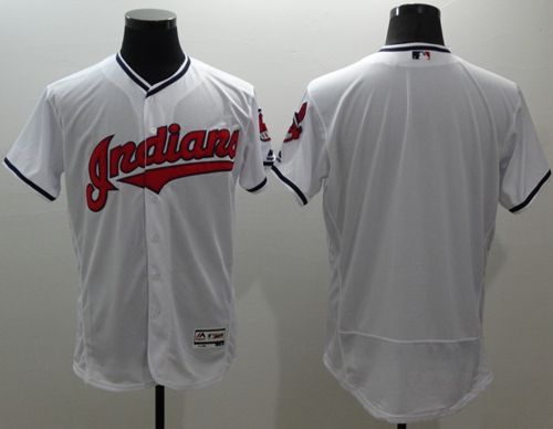 Indians Blank White Flexbase Authentic Collection Stitched Jersey - Zenithce