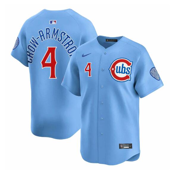 Chicago Cubs #4 Pete Crow-Armstrong Blue 2024 25 2nd Alternate Limited Stitched Jersey - Zenithce