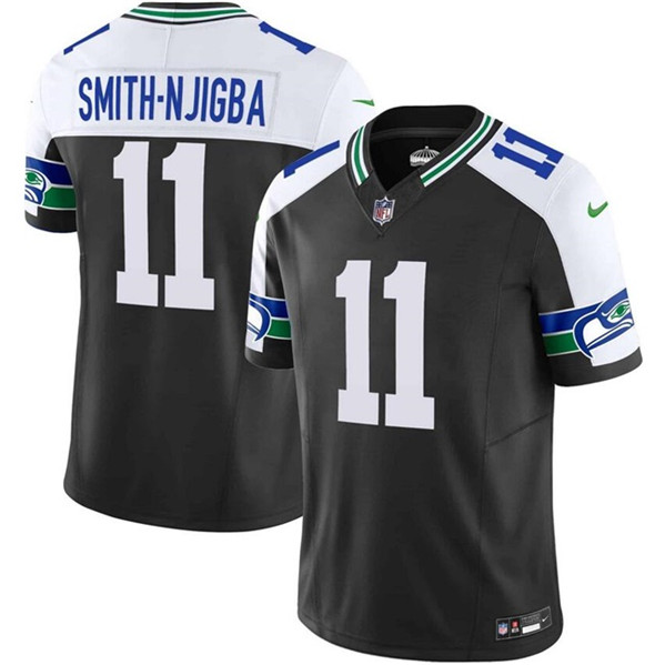 Seattle Seahawks #11 Jaxon Smith-Njigba Black F.U.S.E. Vapor Throwback Limited Stitched Jersey - Zenithce