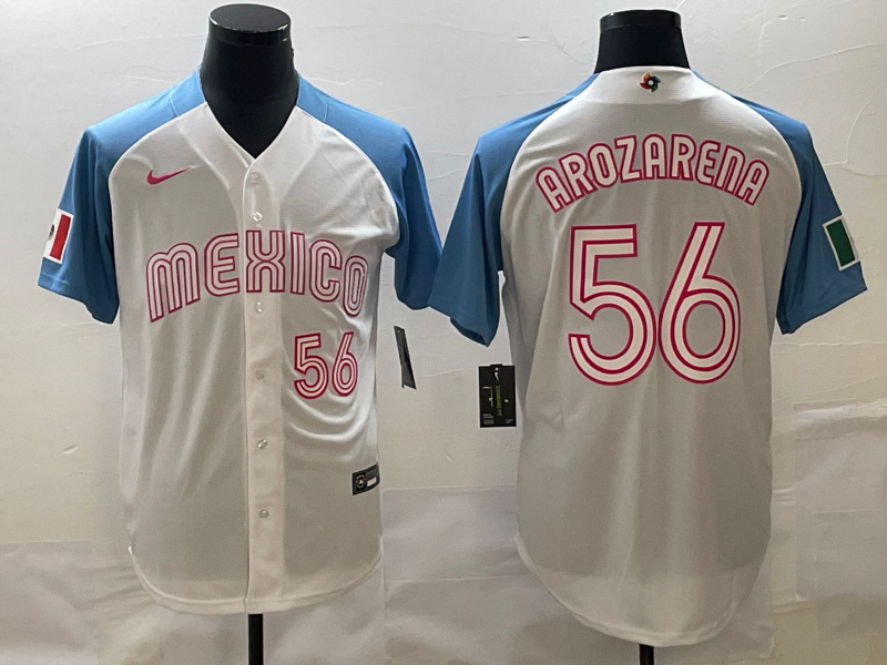 Mexico #56 Randy Arozarena 2023 White Blue World Classic Stitched Jersey - Zenithce
