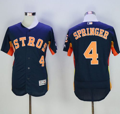Astros #4 George Springer Navy Blue Flexbase Authentic Collection Stitched Jersey - Zenithce