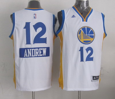 Golden State Warriors #12 Andrew Bogut Revolution 30 Swingman 2014 Christmas Day White Jersey - Zenithce