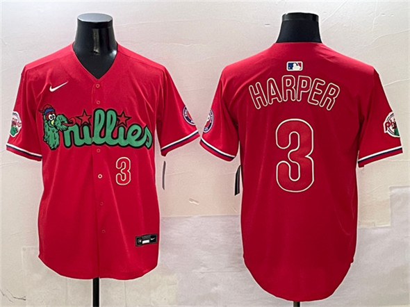 Philadelphia Phillies #3 Bryce Harper Red Phanatic Limited Stitched Jersey - Zenithce