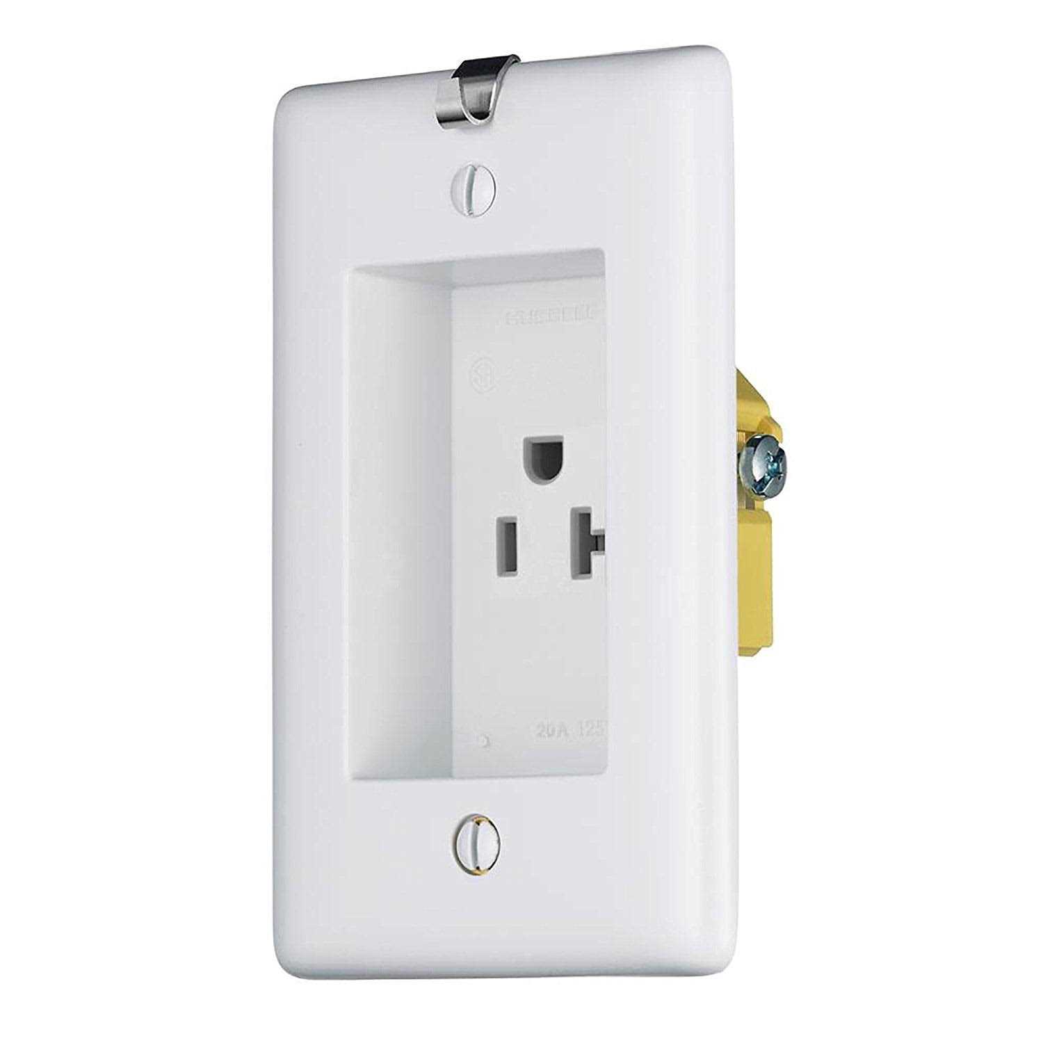 Hubbell RR1512W Recessed Tamper-Resistant Duplex Receptacle 2-Gang W/Feed - Zenithce