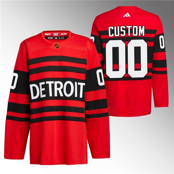 Detroit Red Wings Custom Red 2022-23 Reverse Retro Stitched Jersey - Zenithce