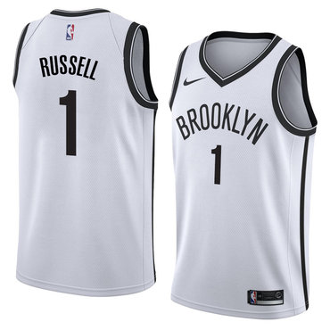 Brooklyn Nets #1 Dangelo Russell Jersey 2017-18 New Season White Jerseys - Zenithce