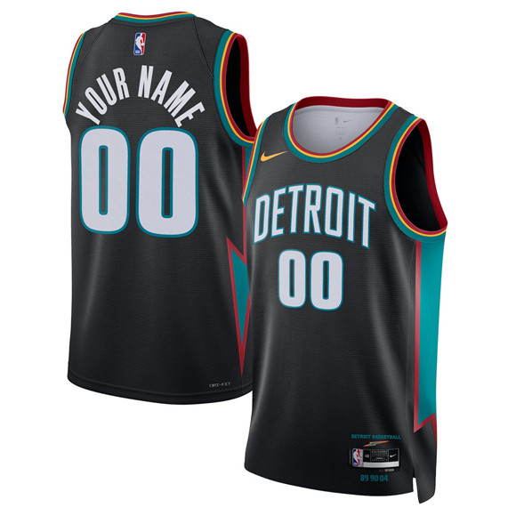 Detroit Pistons Custom Black 2025-26 City Edition Stitched Jersey - Zenithce