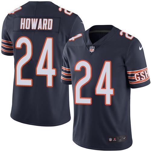 Bears #24 Jordan Howard Navy Blue Stitched Limited Rush Nike Jersey - Zenithce
