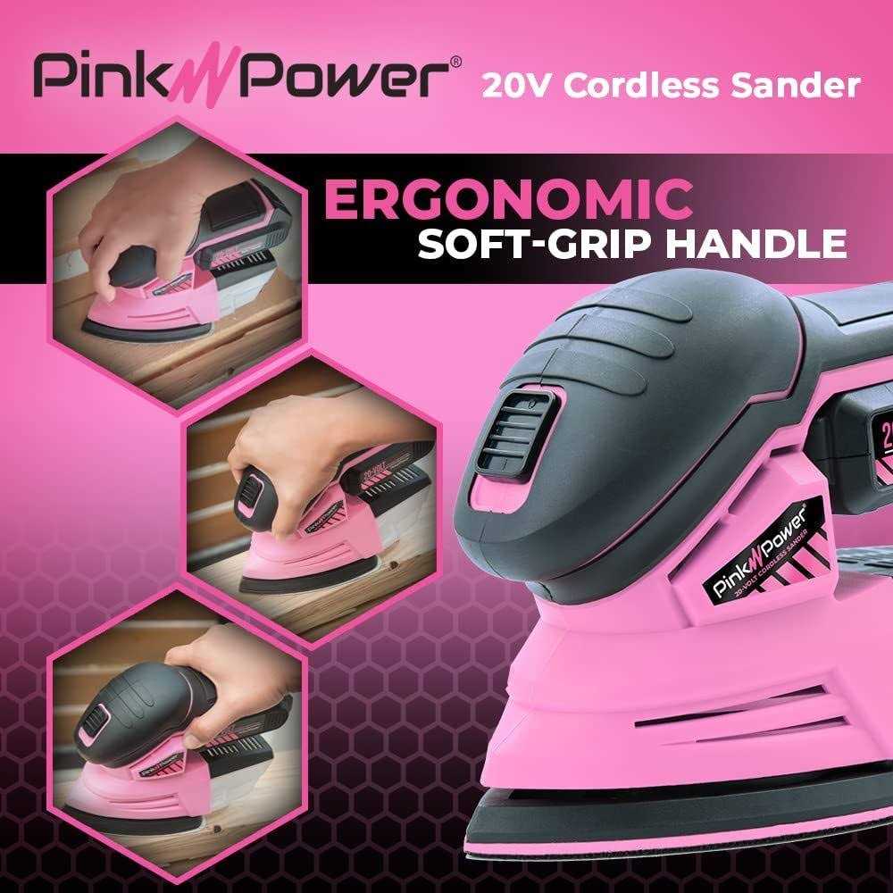 Pink Power 3.6 Volt Rechargeable Cordless Electric Screwdriver Set with Bubble Level - Zenithce