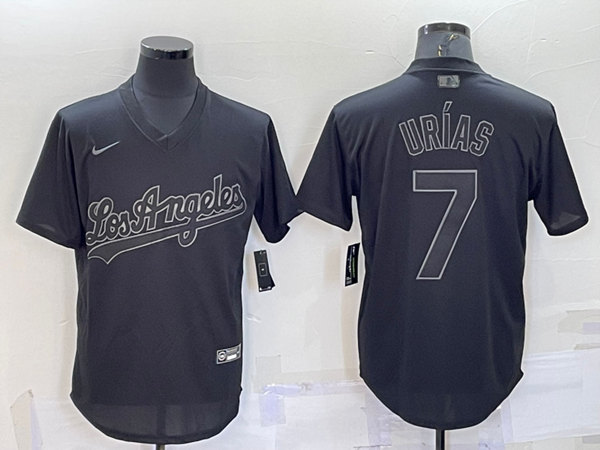 Los Angeles Dodgers #7 Julio Urías Black Pitch Black Fashion Replica Stitched Jersey - Zenithce