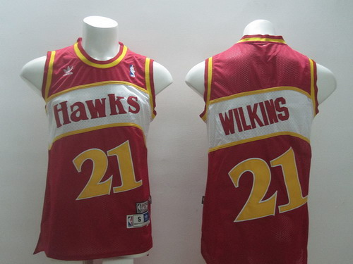 Atlanta Hawks #21 Dominique Wilkins Red Swingman Throwback Jersey - Zenithce