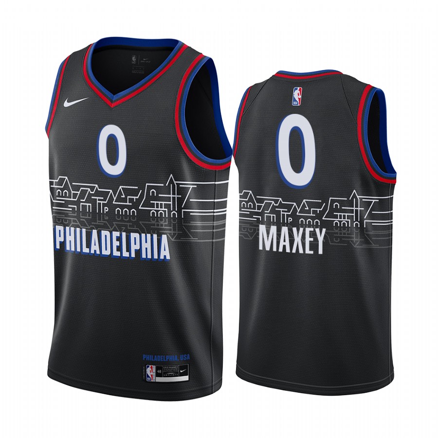76ers #0 Tyrese Maxey Black Swingman 2020-21 City Edition Jersey - Zenithce