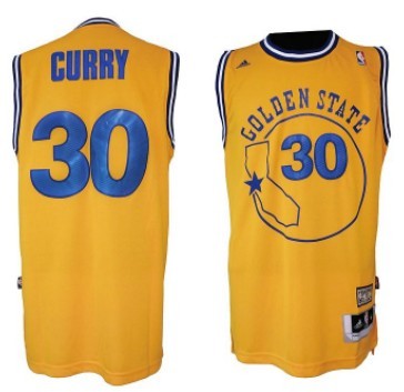 Golden State Warriors #30 Stephen Curry ABA Hardwood Classic Swingman Yellow Jersey - Zenithce