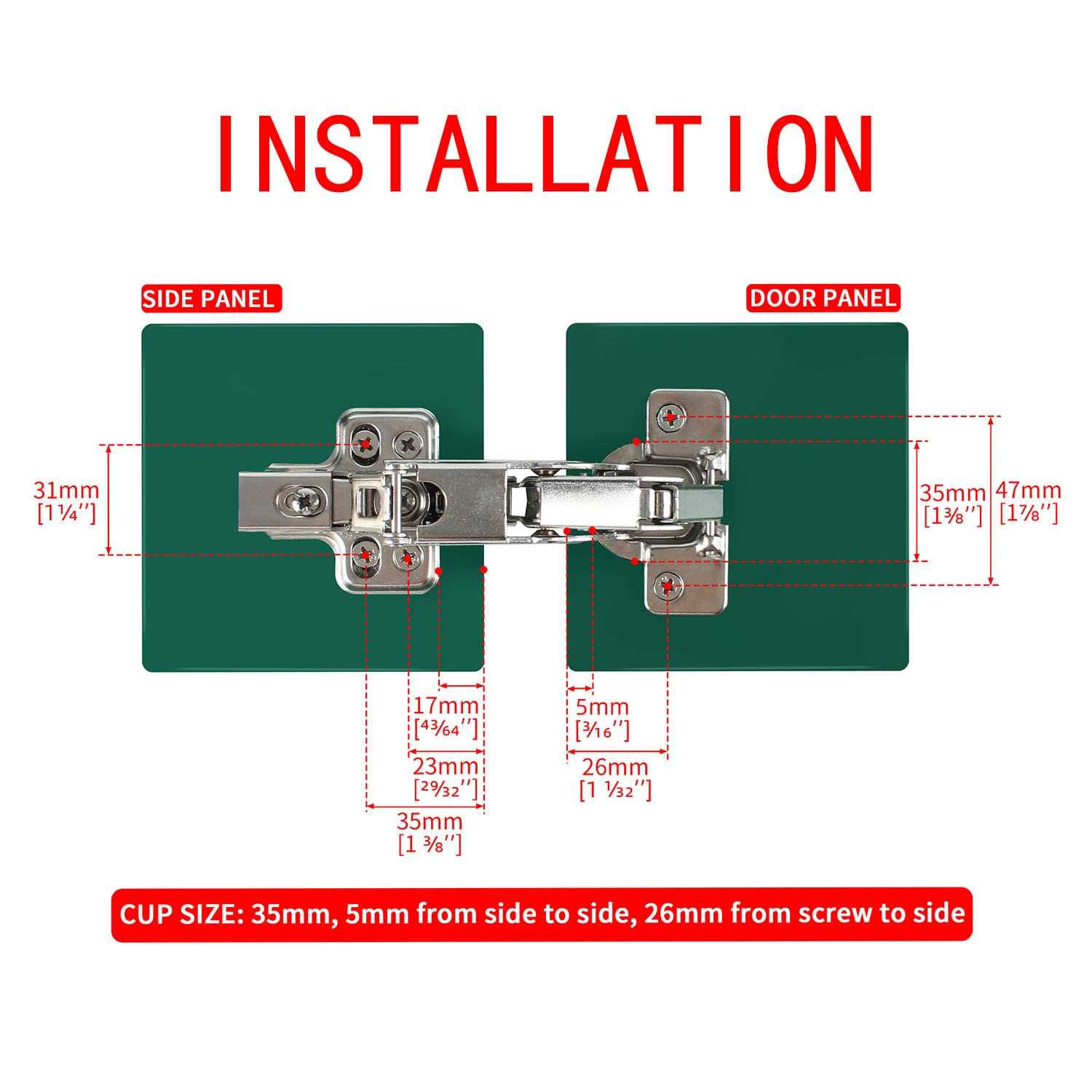 TamBee Door Pivot Hinges Heavy Duty Hinges for Wood Doors 360 Degree Shaft Stainless Steel Pivot Hinge System - Zenithce