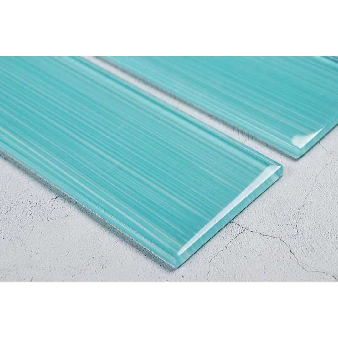 Premium Hand Painted 4 x 12 Straight Edge Glass Subway Tile WS Tiles - Zenithce