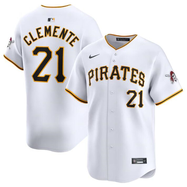 Pittsburgh Pirates #21 Roberto Clemente White Home Limited Stitched Jersey - Zenithce