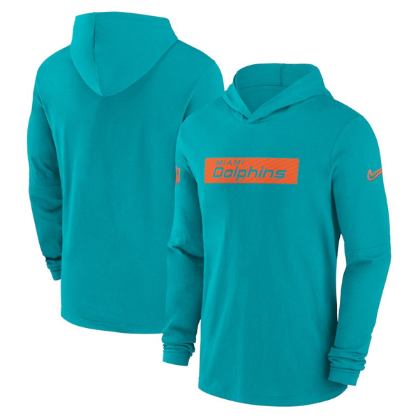 Miami Dolphins Aqua Sideline Performance Hoodie - Zenithce
