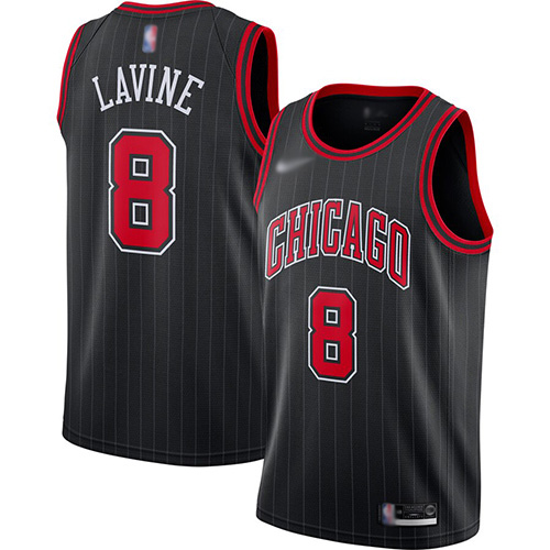 Bulls #8 Zach LaVine Black Swingman Statement Edition 2019-2020 Jersey - Zenithce