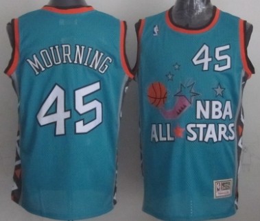 1996 All-Star #45 Alonzo Mourning Green Swingman Throwback Jersey - Zenithce