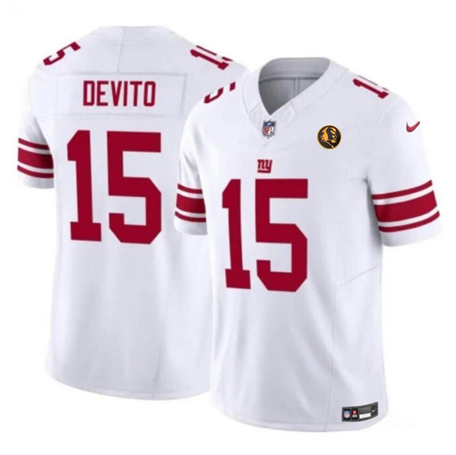 New York Giants #15 Tommy DeVito White 2023 F.U.S.E. With John Madden Patch Vapor Limited Stitched Jersey - Zenithce