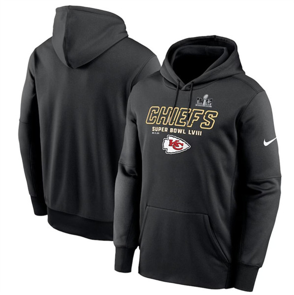 Kansas City Chiefs Black Super Bowl LVIII Iconic Pullover Hoodie - Zenithce