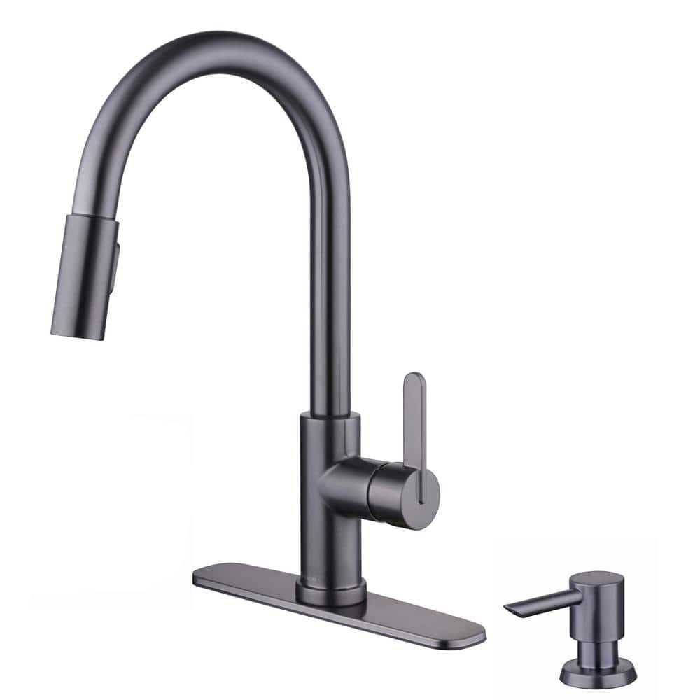 Glacier Bay Paulina Single Handle Pull Down Sprayer Kitchen Faucet with TurboSpray - Zenithce